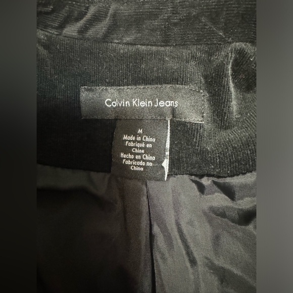 Calvin Klein Jeans Black Corduroy fitted blazer jacket - Picture 8 of 8